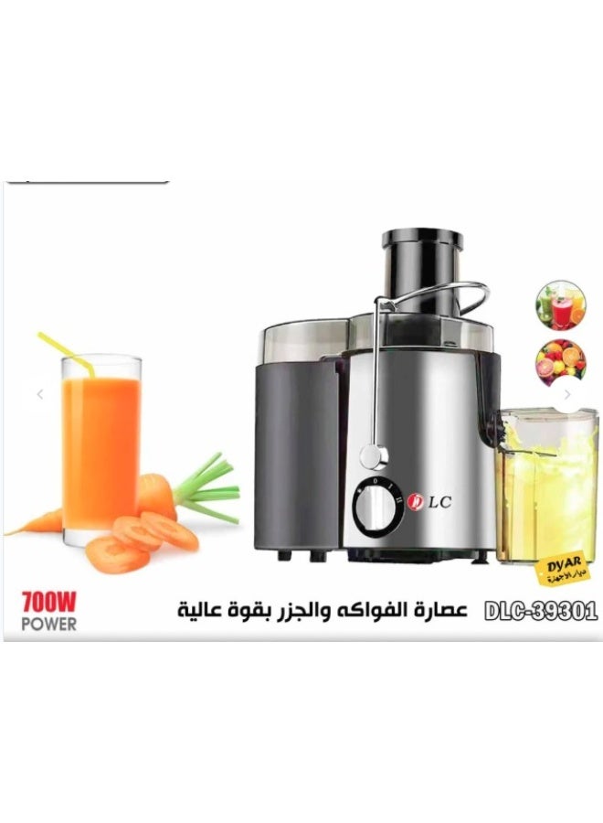 D L C 700W Electric Centrifugal Juicer & Squeezer, Stainless Steel Fruit And Vegetable Extractor, 2-Speed Control, High Juice Yield - DLC-39301 - Image 2